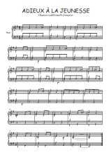 Téléchargez l'arrangement pour piano de la partition de Adieux à la jeunesse en PDF